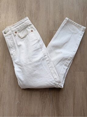 Topshop cream colored mom jeans